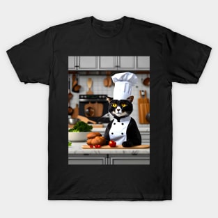 Chef Cat - Modern Digital Art T-Shirt